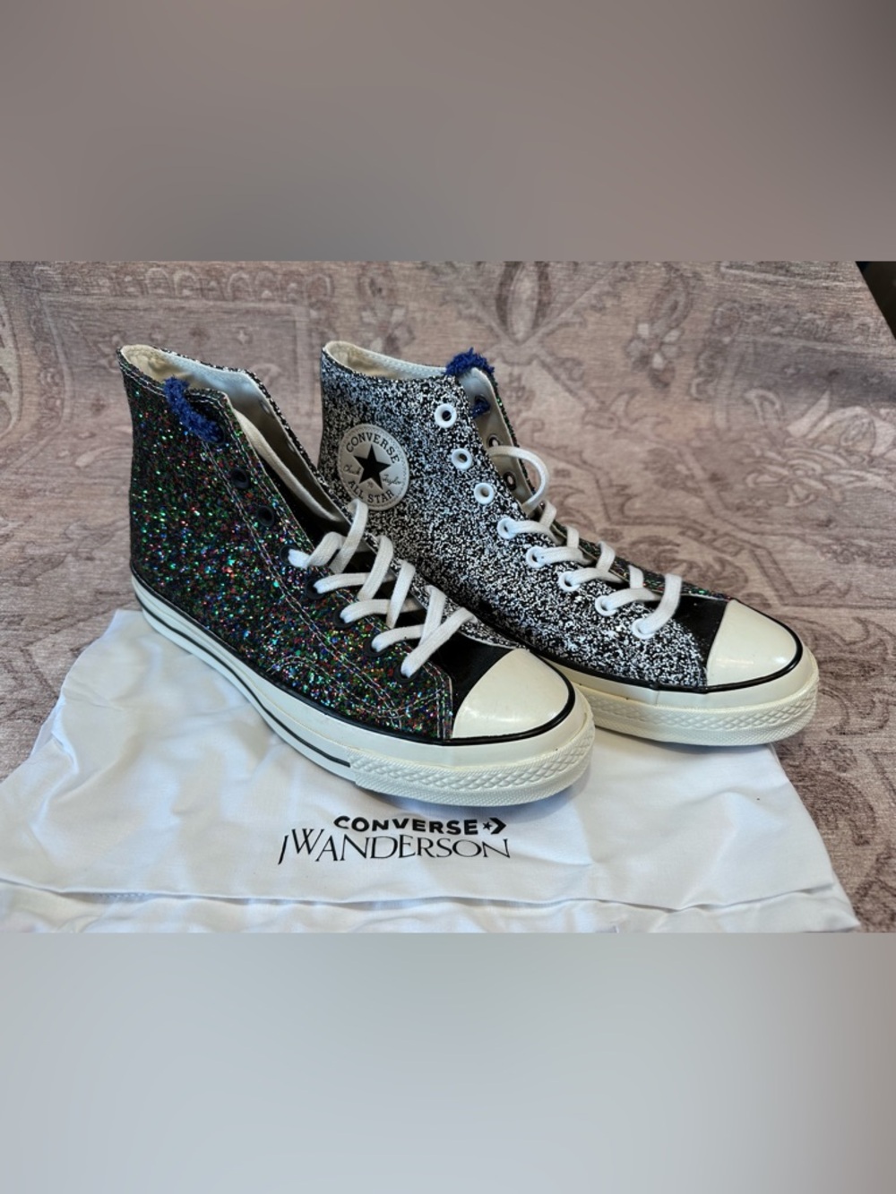 Converse JW Anderson Women's High Top Glitter Sneakers - W/11 M/9 - Picture 3 of 6